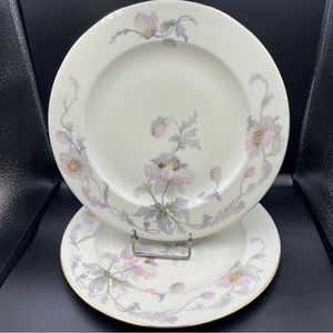 EPIAG Pastelle 10 1/8" Dinner Plates Service Of 2  Czech Gold Trim